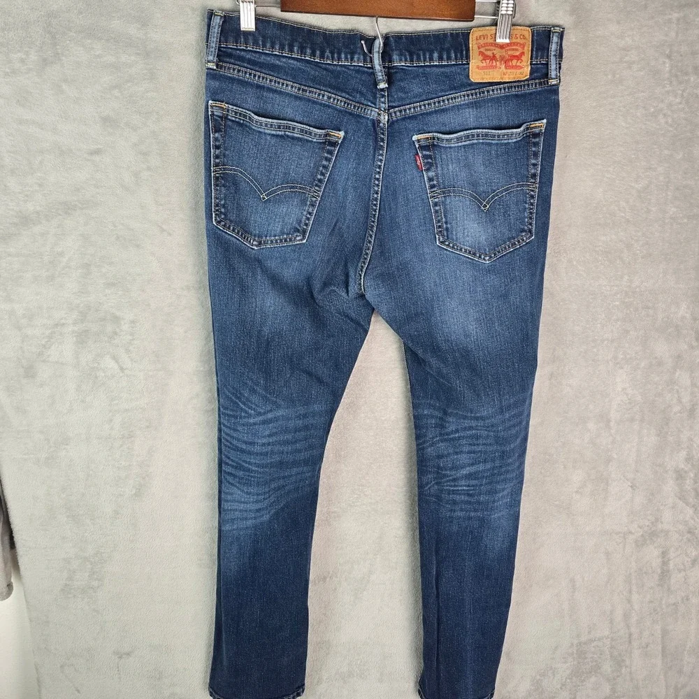 Levis 511 Slim‎ Fit Jeans Mens 34x30 Dark Wash Blue Denim Stretch 04511-2105